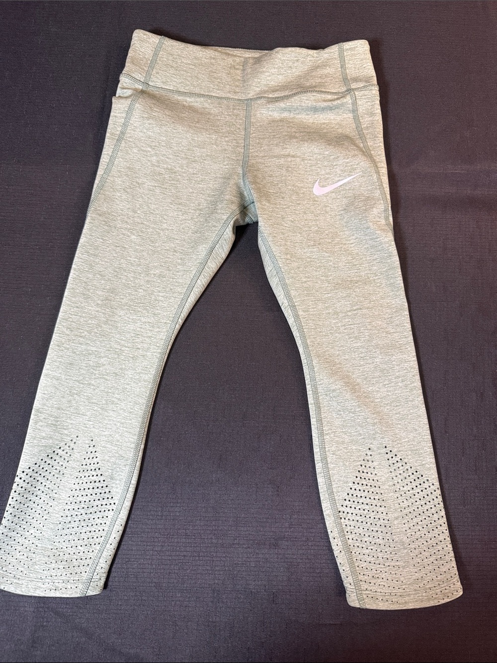 Nike Green Leggings with White Swoosh Dri-Fit Women’s Medium